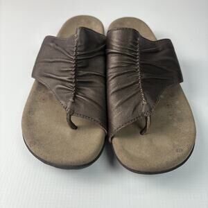 Taos Gift 2 Comfort Sandals Womens 7 Arch Support Metallic Brown